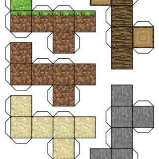 5 Combo Mô hình giấy block(khối) Minecraft