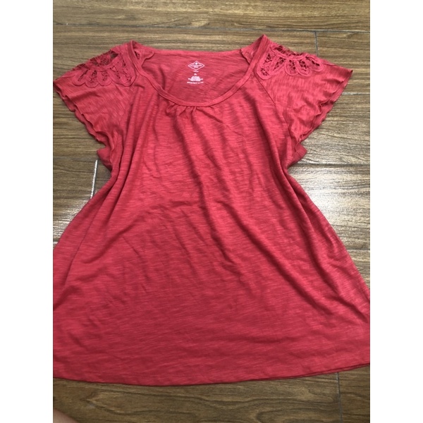 Áo thun cotton xước chất dày mịn, tay phối ren vnxk