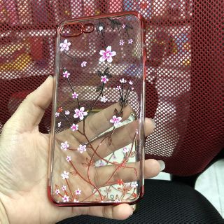 Ốp Iphone 7plus/8plus dẻo viền xi màu in hoa