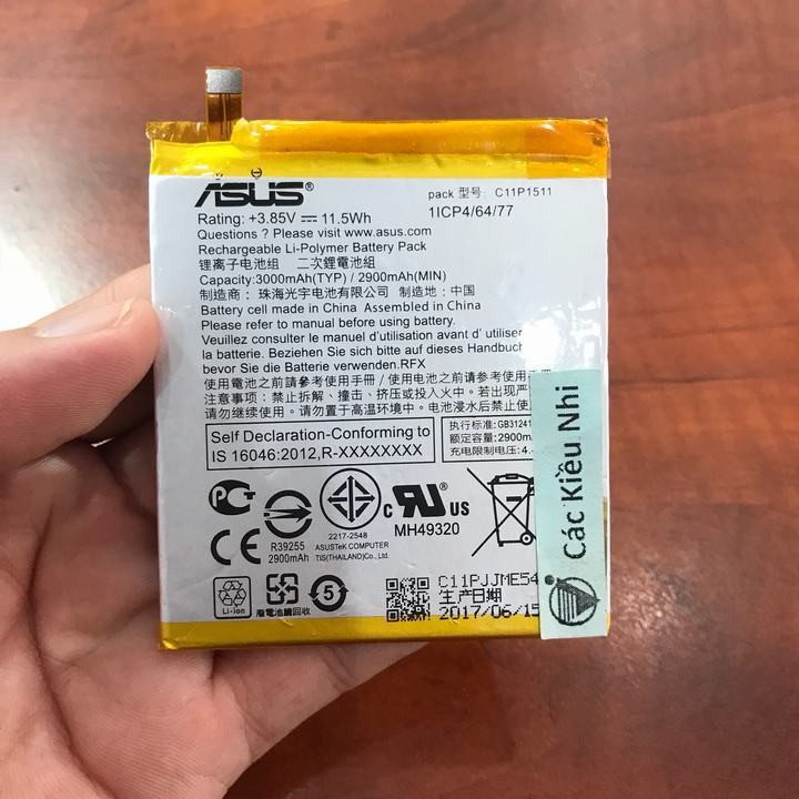 Pin Asus Zenfone 3 5.5 INCH Z012D, ZE552KL (C11P1511) - 3000mAh Original Battery BẢO HÀNH