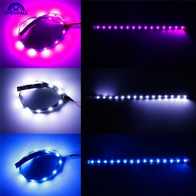 OM 2 Pcs/Set 30cm 12 LED Light 3528 SMD LED Light Strip Waterproof Car Decor