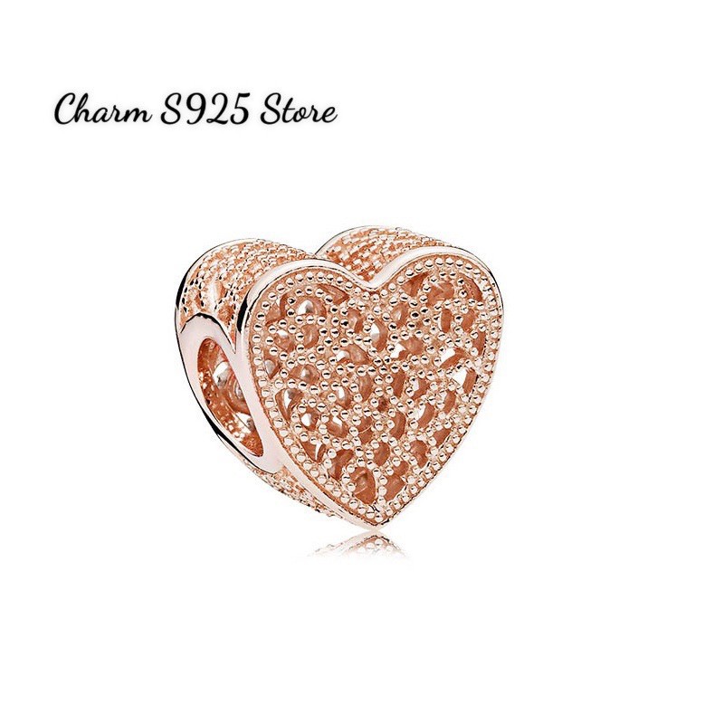 charm pan hoạ tiết cổ điển vàng hồng bạc s925 cao cấp