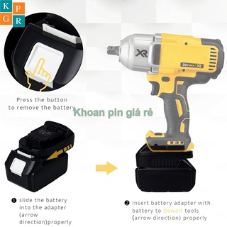 KPGR Đế chuyển Pin Makita 18V sang máy Dewalt 18V