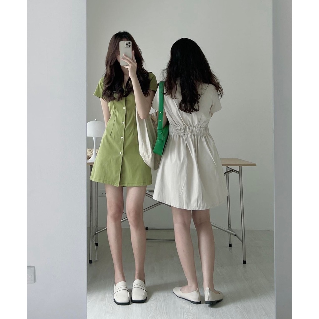 LOVI SHOP - Đầm sơ mi Cổ Vest Basic  Nhiều Màu LOVI