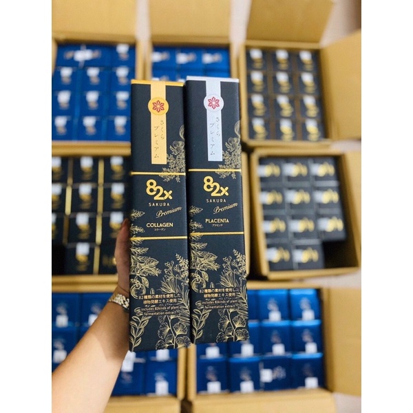 Nước Uống Đẹp Da Collagen 82X Sakura Premium và Placenta 82X Sakura Premium 500ml CHÍNH HÃNG