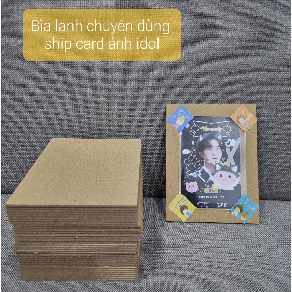 Bìa lạnh carton lạnh dùng để ship card ảnh thần tượng - nhiều kích thước bìa