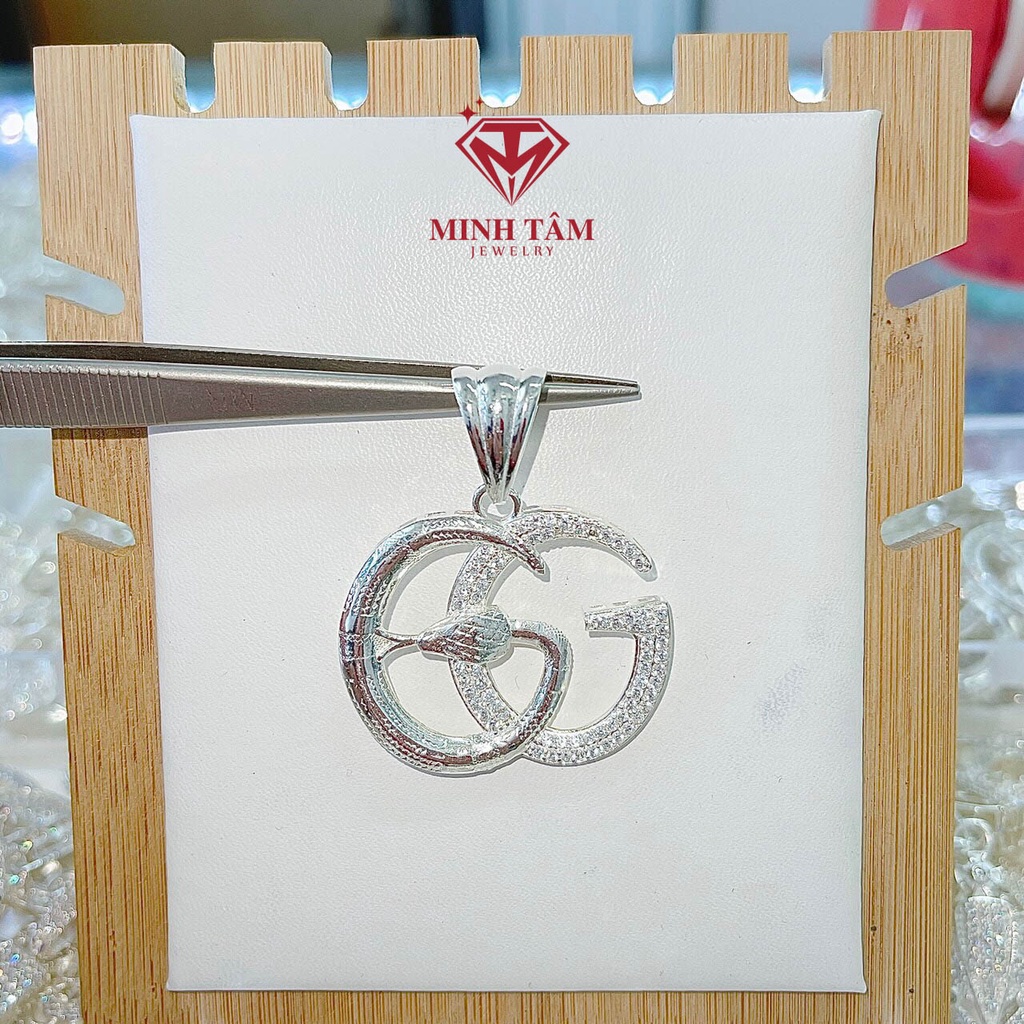 Mặt dây chuyền Guci bạc ta cho nam,Mặt dây chuyền bạc nam mặt rắn Guci-Minh Tâm Jewelry