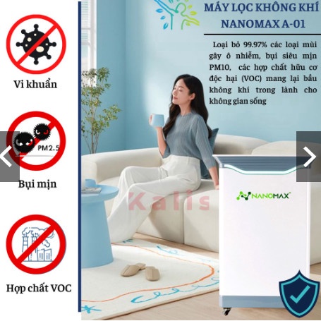 Máy Lọc Không Khí NANOMAX A-01, Bộ Lọc HEPA 4 Lớp Lọc Bụi Mịn -Gia Dụng Gia Đình