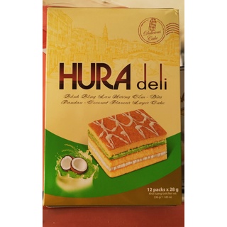 Bánh bông lan Hura deli hộp 336g12 gói 28g siêu ngon