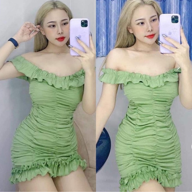 Body nhún cổ vuông ❤️FREESHIP❤️ trễ vai (BODY MẶC ĐƯỢC 2Kiểu SIÊU TÔN DÁNG)