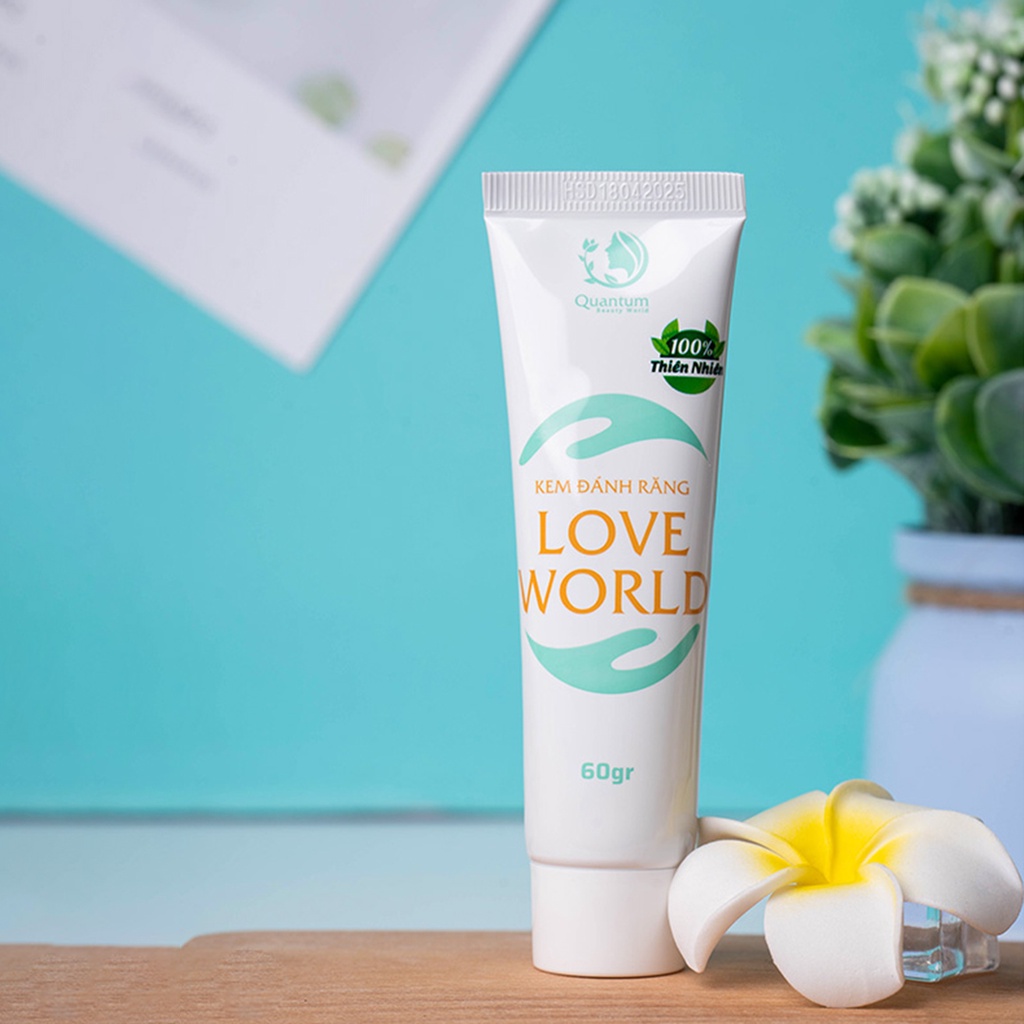 Kem Đánh Răng Chống Hôi Miệng Ê Buốt Loét Lợi Chảy Máu Chân Răng Bạc Hà Thiên Nhiên Love World Cho Trẻ Em Thơm Miệng