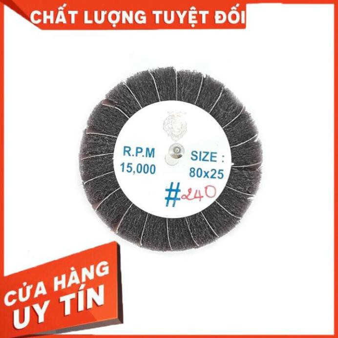 Đá mài nhám kèm sợi nỉ hình trụ 80x50mm trục lắp 6mm chuyên dụng cao cấp