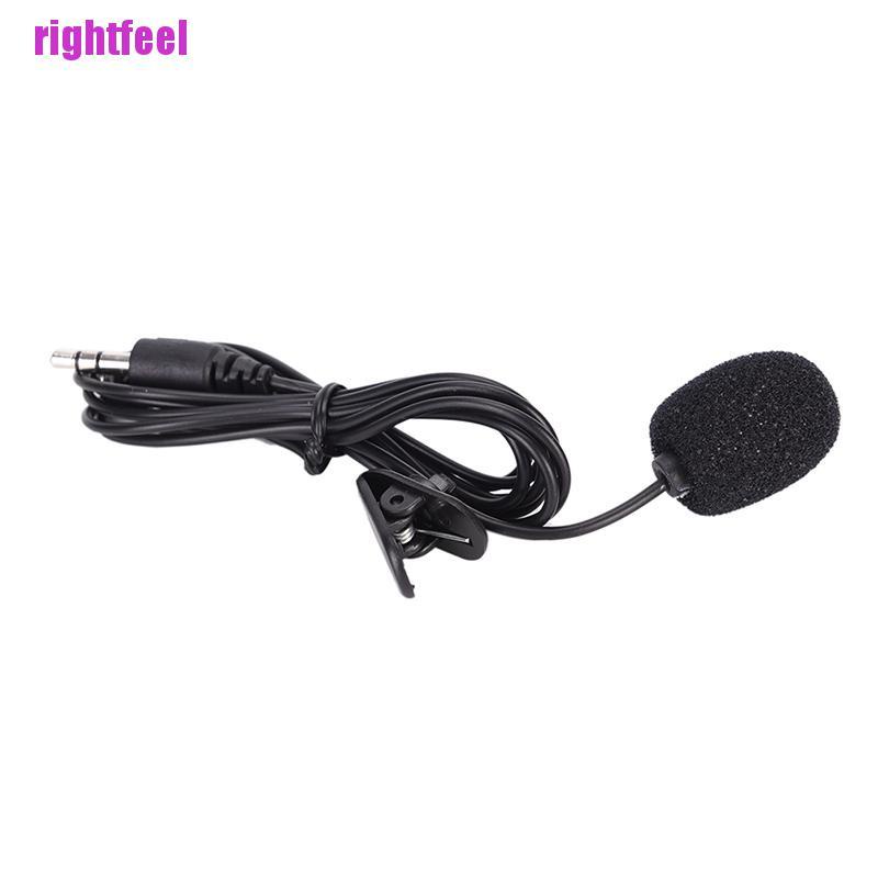 Rightfeel high quality mini 3.5mm hands-free mic microphone clip on lavalier lapel for pc laptop black