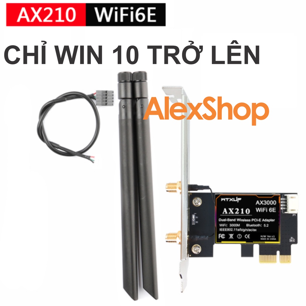 Card Mạng Wifi Intel. AX210 / AX200 / N1202 Wifi 6/6E Giao Tiếp PCIE Bluetooth 5.2/ 5.0 / 4.0