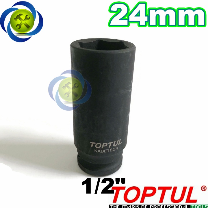 Tuýp 24mm TOPTUL KABE1624 đen dài loại 1/2 6 cạnh dài 78mm