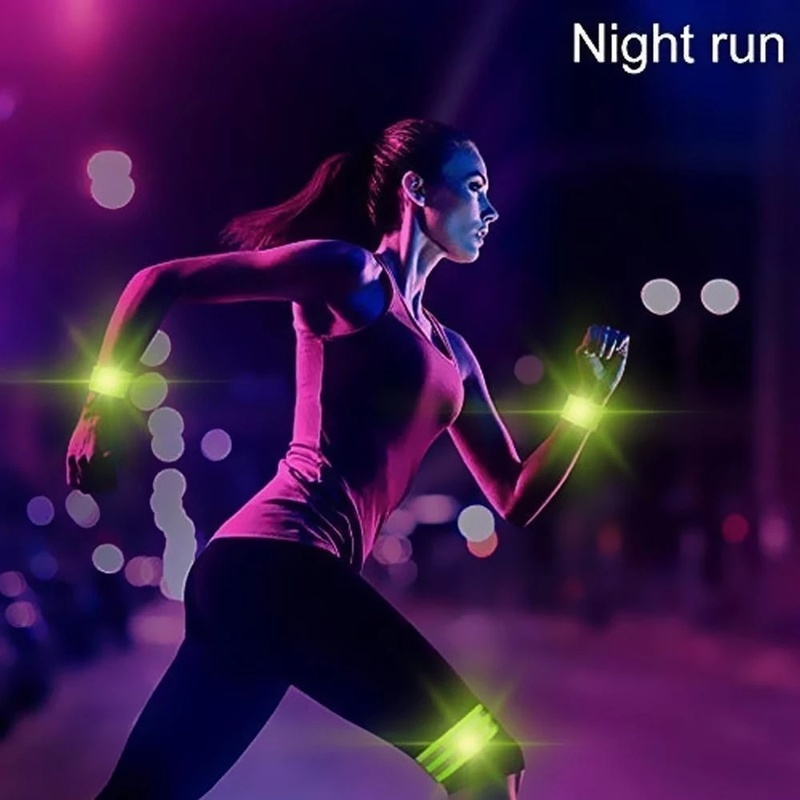 Băng Đeo Cánh Tay Phản Quang Co Giãn Điều Chỉnh Được Dành Cho Chạy Bộ Đạp Xe Ban Đêm