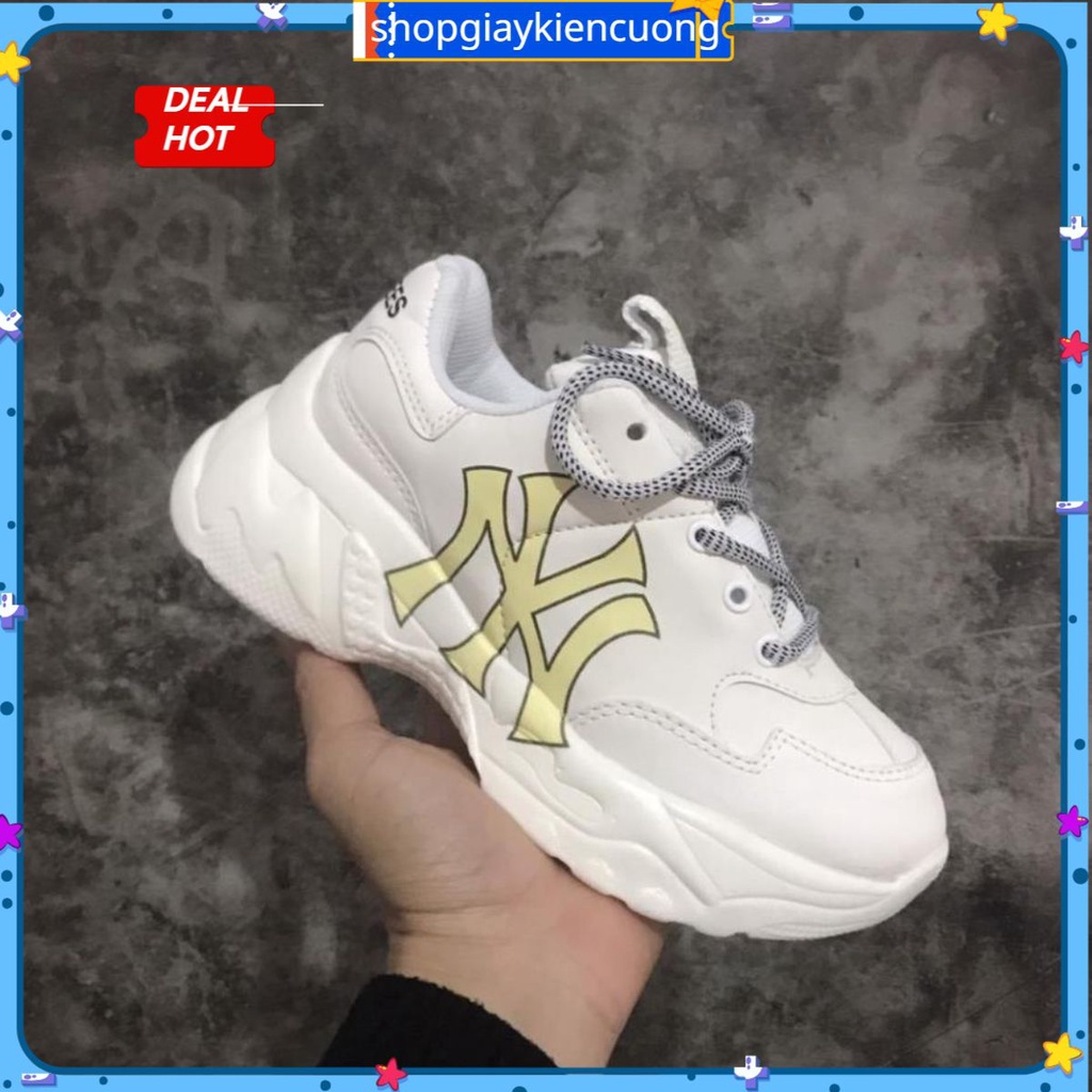 shopgiaykiencuongGiày thể thao MLB ny chữ vàng Hot trend nam nữ, Giày sneaker MLB ny độn đế tăng ch