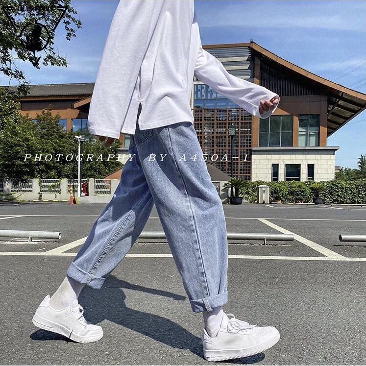 Quần Baggy jean nam ống suông rộng TR01