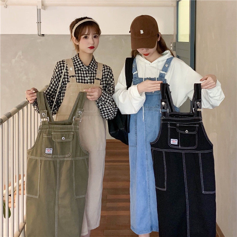 Đầm Yếm Denim Thời Trang Hàn Quốc Cá Tính Cho Nữ 165242 Đầm Yếm Không Tay Phong Cách Retro Hợp Thời Trang