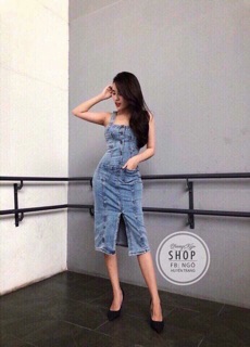 Đầm jean 2 dây sang chảnh