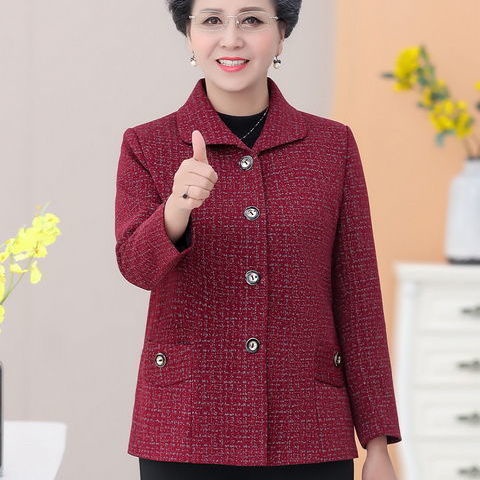Áo Khoác Dáng Ngắn Thời Trang Xuân Thu Dành Cho Phụ Nữ Lớn Tuổi 4060