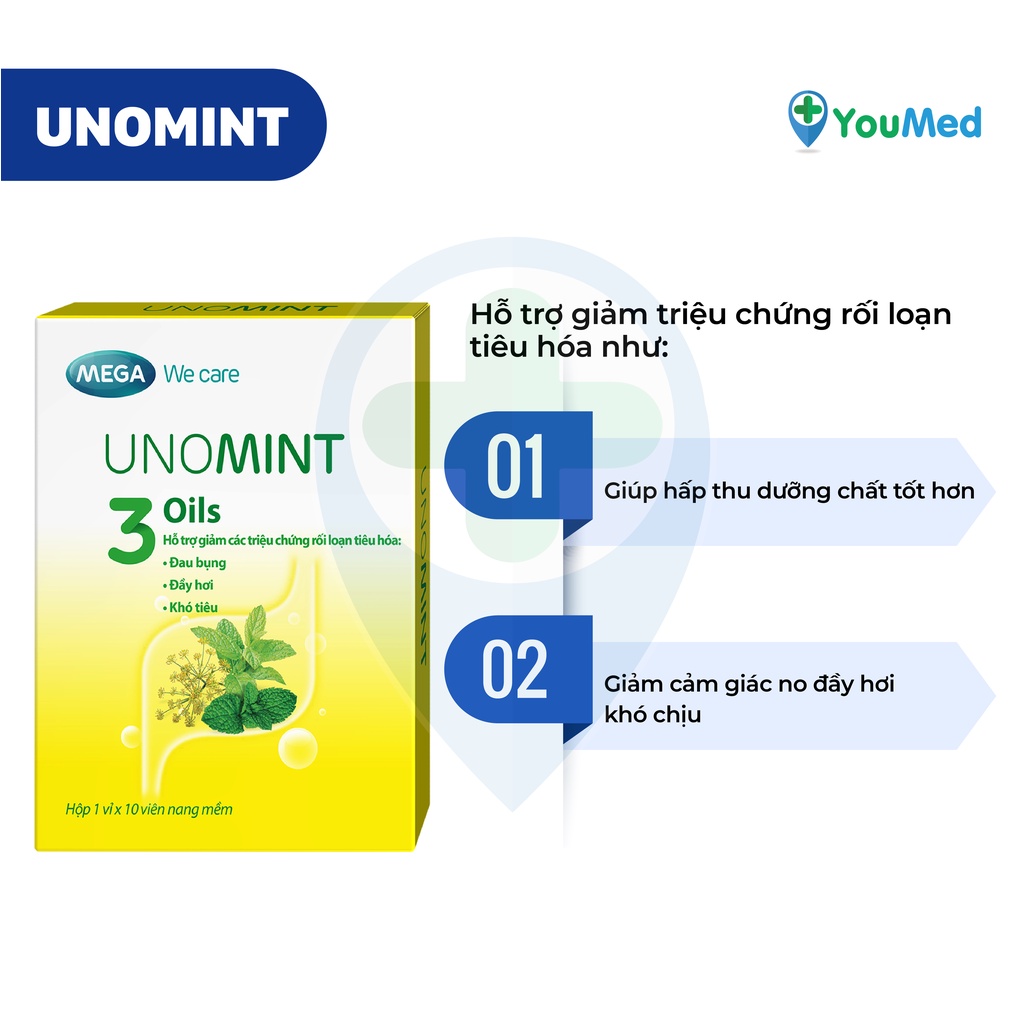 Viên uống Unomint - hỗ trợ giảm tình trạng rối loạn tiêu hoá