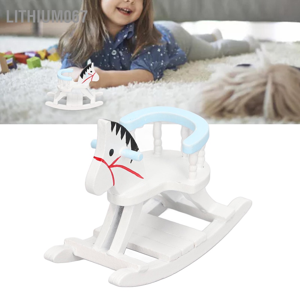 Lithium067 Nhà búp bê Bập bênh Ghế ngựa 1:12 Quy mô Phong cách hiện đại Nội thất thu nhỏ