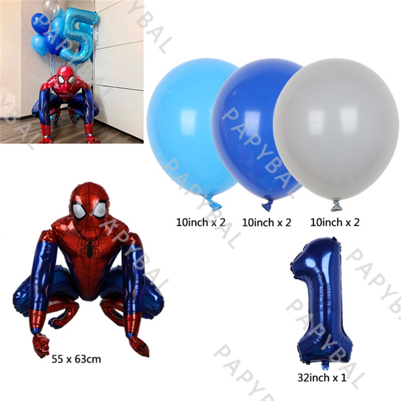 1 Set Bong Bóng Lá Nhôm 32inch Hình Marvel Spiderman Iron Man Trang Trí Tiệc Sinh Nhật Cho Bé