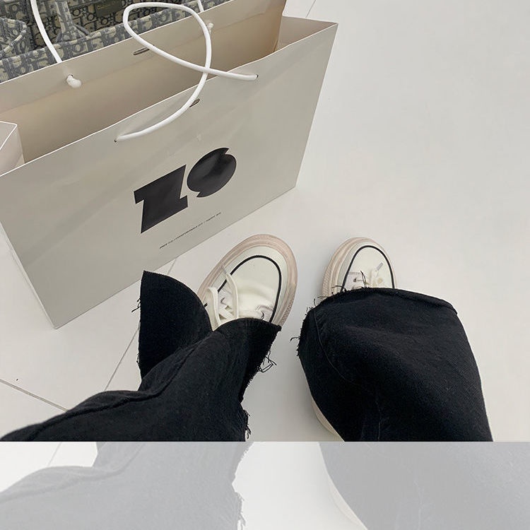 ✆Quần Dài Ống Rộng Màu Đen Phong Cách Retro Cho Nữ