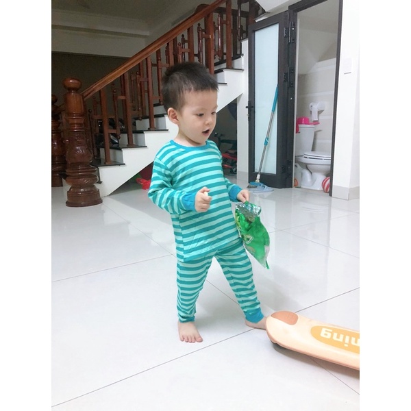 Bộ Dài Tay MINKY MOM Kẻ  ⚡FREESHIP⚡ Chất Thun Lạnh Cho Bé Trai Thoải Mái, Thoáng Mát Ngày Hè