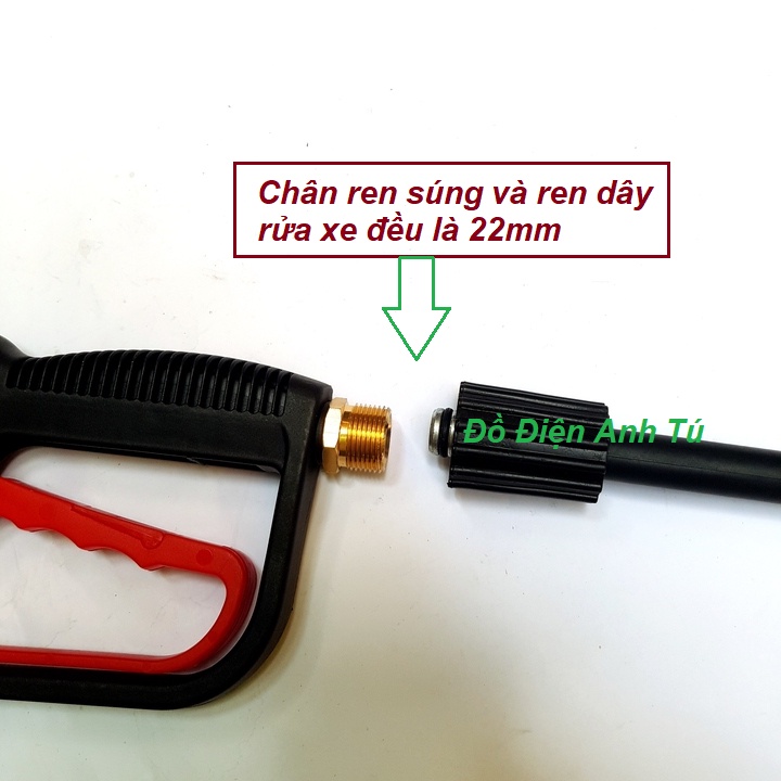 Bộ 10M-15M-20M-30M dây rửa xe và súng xịt - súng rửa xe áp lực cao ren 22mm