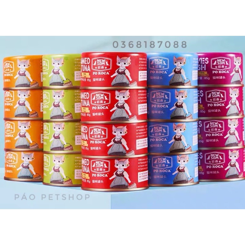 Pate cho mèo POROCA hộp 12 lon mix vị