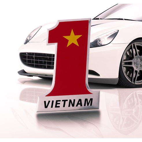 [NHIỀU MẪU] Decal trang trí bằng hợp kim loại lá cờ Việt Nam