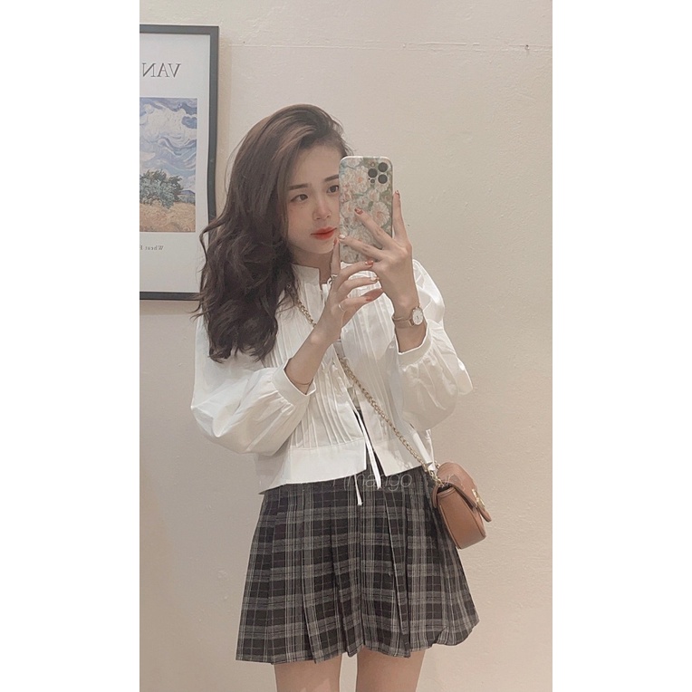 Áo sơ mi bèo xếp ly buộc nơ ( ảnh thật chụp kèm ) | BigBuy360 - bigbuy360.vn