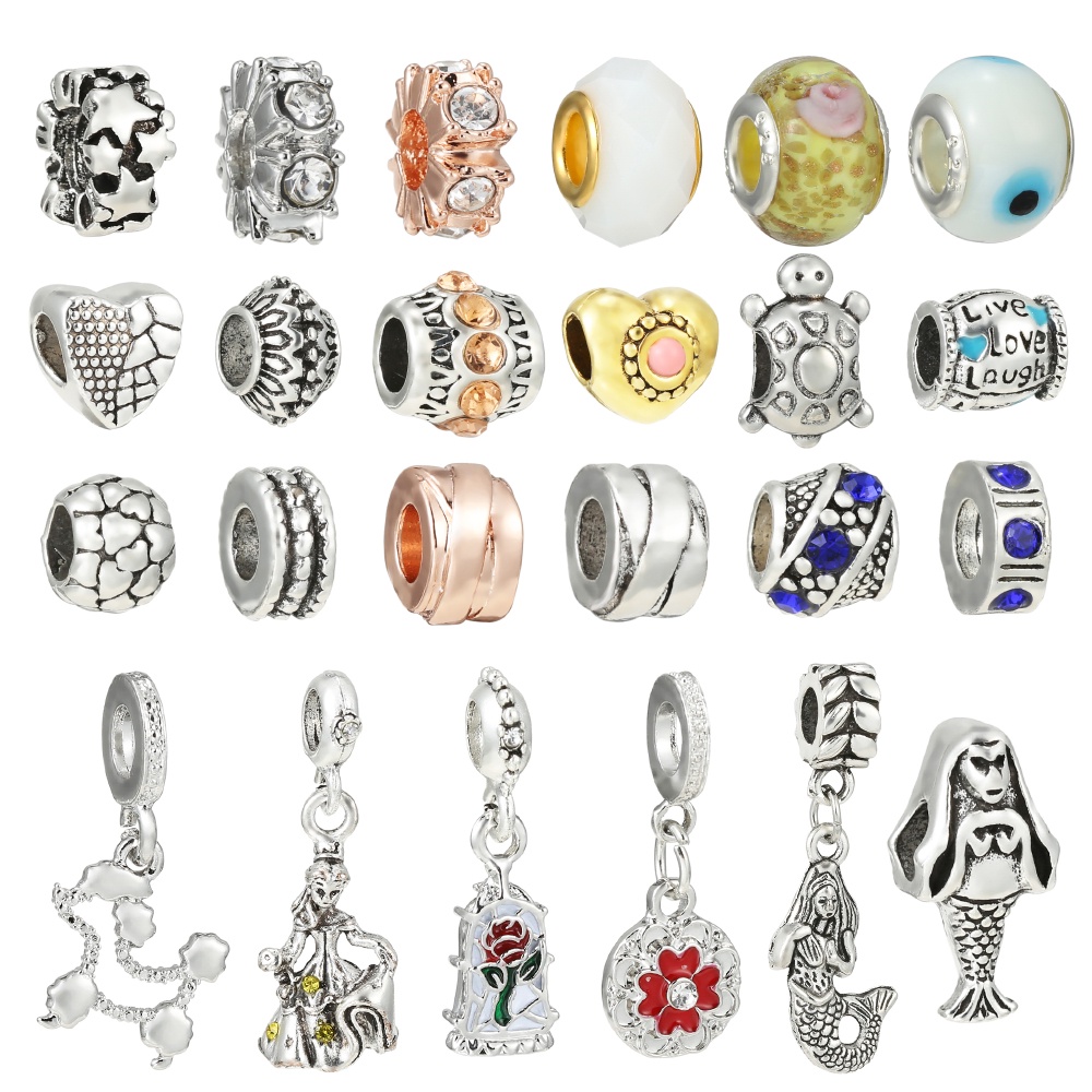 1 Hạt Charm Hình Cá Và Rùa/ Hoa Hồng Màu Sắc Dùng Làm Trang Sức Diy