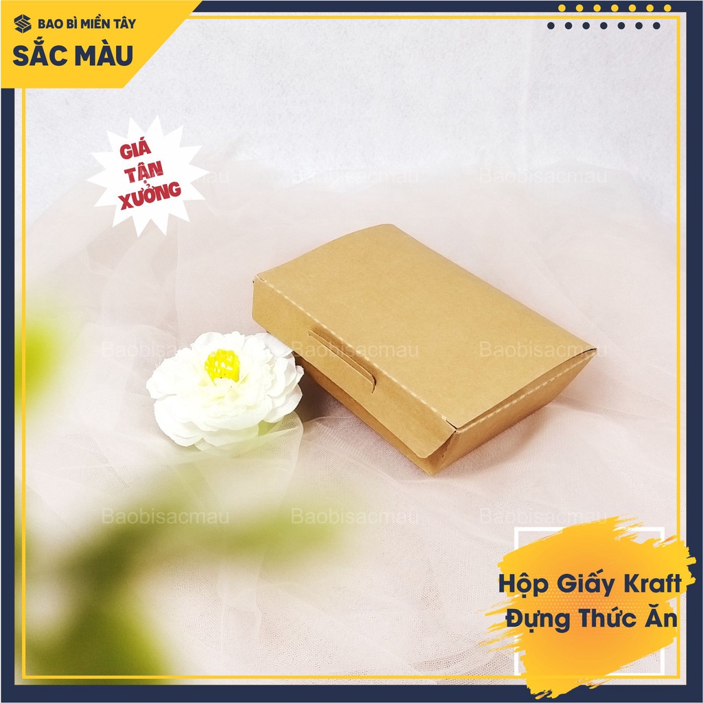 20 Hộp giấy kraft nắp ngang đựng salad, thực phẩm