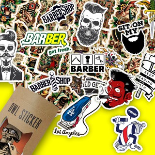 Sticker dán chống nước cao cấp BARBER SHOP - Tiệm cắt tóc