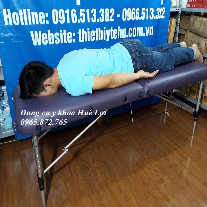 Giường spa massage vali chân hợp kim nhôm HL4