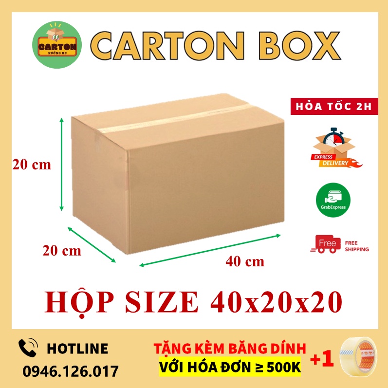 Thùng Carton 40x20x20 Size Lớn Đóng Hàng - Chuyển Nhà, Hộp Carton Giá Rẻ chỉ từ 599đ/h