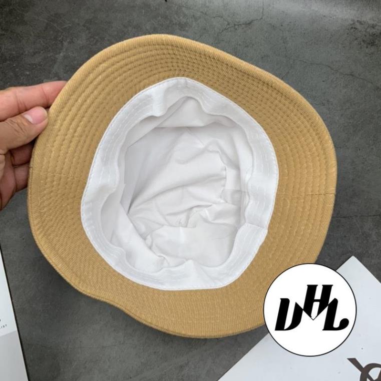 Mũ Bucket Form Cụp in GC Gắn Logo Ong Thời Trang Unisex Nam Nữ