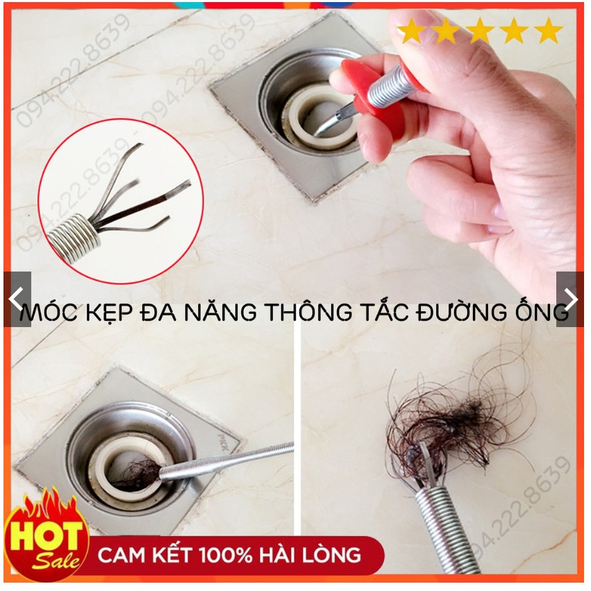 Lò xo thông tắc cống có móc kẹp