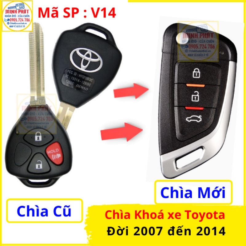 Chìa Khoá Gập Xe Toyota Innova, Vios, Fortuner, Corolla Altis, Yaris, Hilux