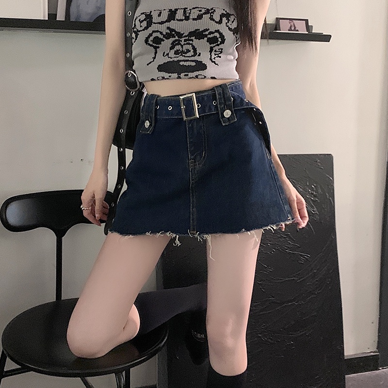 Chân Váy Denim Lưng Cao Thời Trang Mùa Hè Quyến Rũ Phong Cách Trung Hoa Cho Nữ