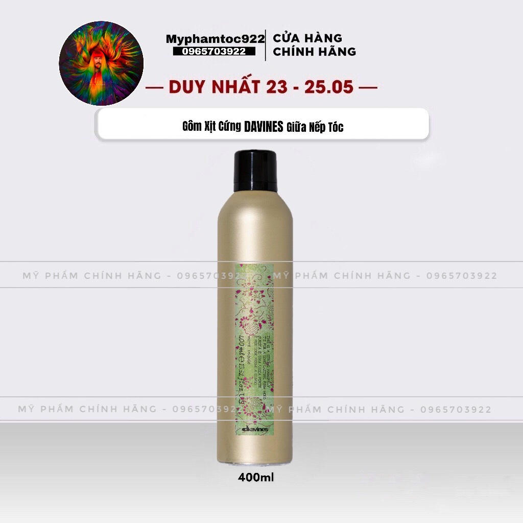 Gôm xịt cứng DAVINES STRONG HAIR SPRAY 400ML - davines chính hãng