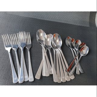 Set 10 bộ thìa ăn, dĩa, thìa trà inox 304 mới 18/10