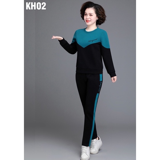 Đồ bộ mặc nhà trung niên nữ cao cấp - bộ quần áo thu đông cho bà cho mẹ LINA STORE