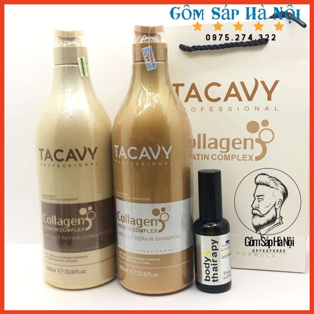 Tặng Tinh Dầu] Cặp Dầu Gội + Xả TACAVY  Siêu Phục Hồi 1000ml