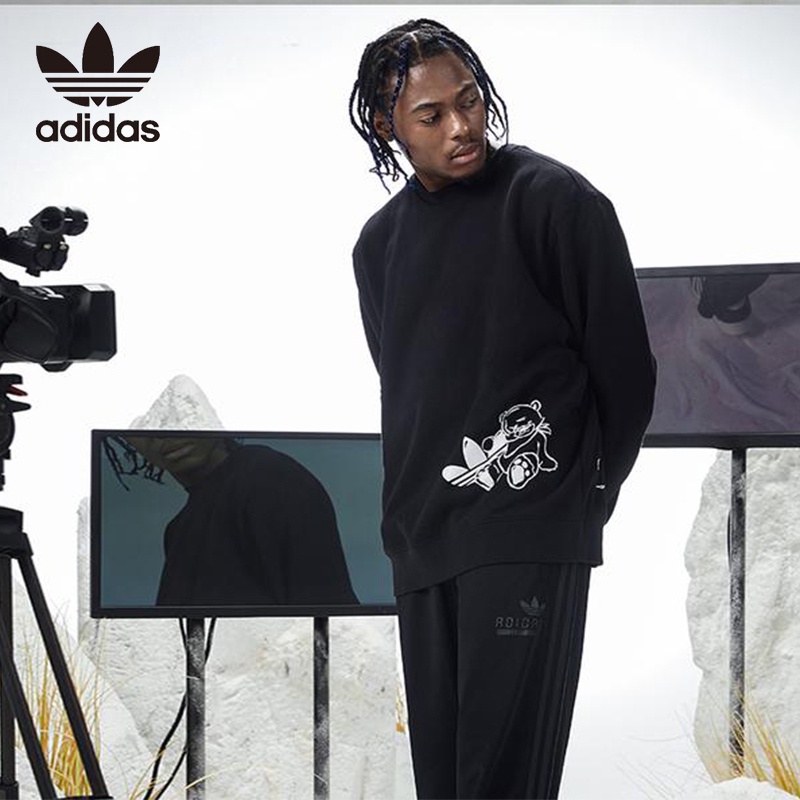 Áo Sweater Adidas 100% Chính Hãng Cổ Tròn Tay Dài Rộng Dễ Phối Đồ Cho Cặp Đôi HL4111