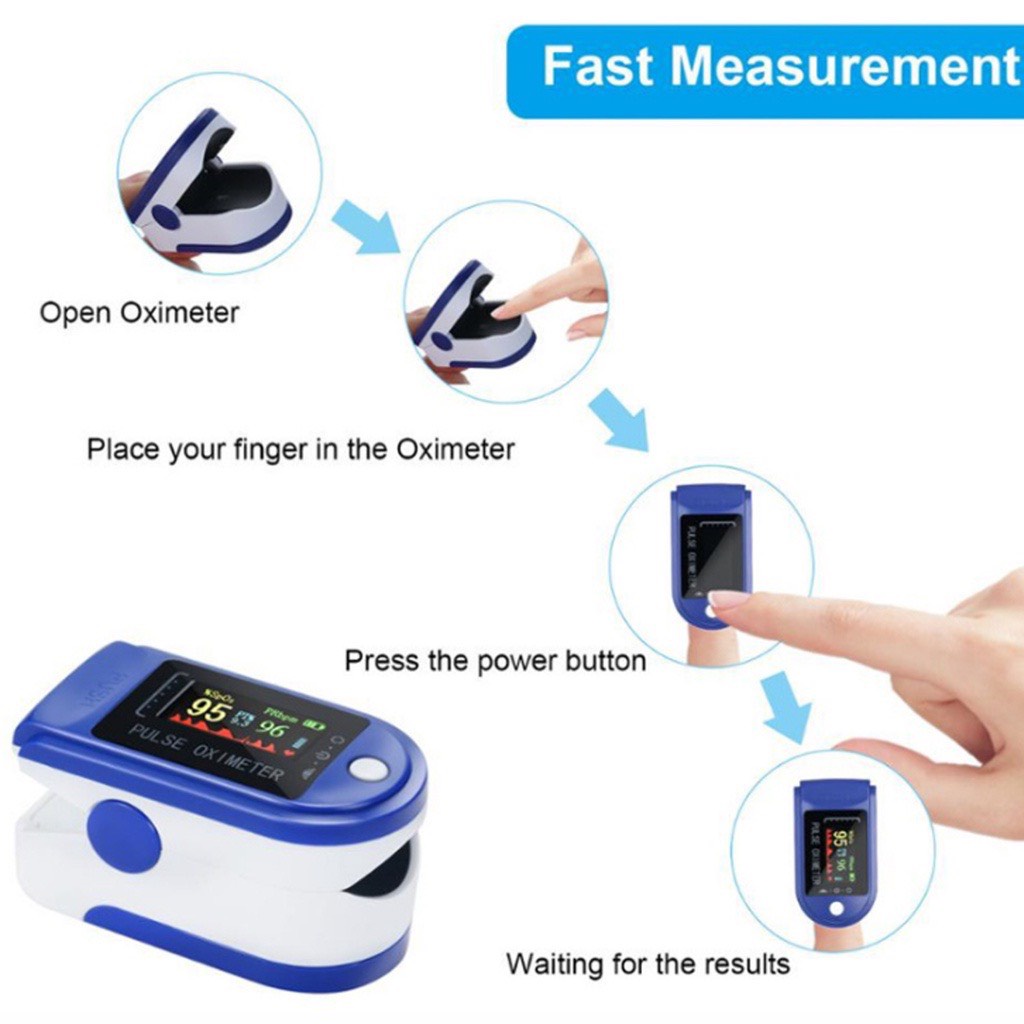 Máy đo nồng độ oxy trong máu spo2 lk88 đo 3 chỉ số bao test 7 ngày tặng pin aaa