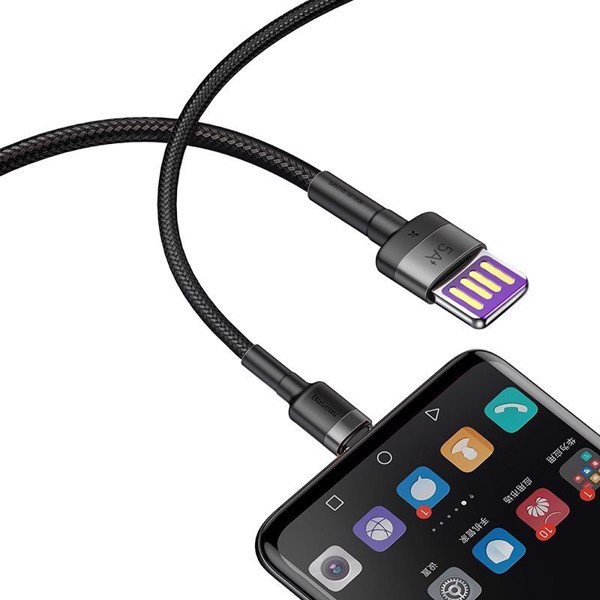 Cáp sạc nhanh 5A Baseus Cafule HW Type-C đầu dẹt truyền dữ liệu nhanh chóng dài 1M cho Huawei/ Samsung S8/9, Note 8/9